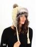 Warm Fur Cable Knitted Hat W/ Ear Flaps & Cable Tassels